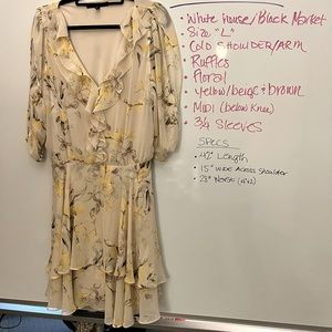 White House Black Market floral ruffle dress